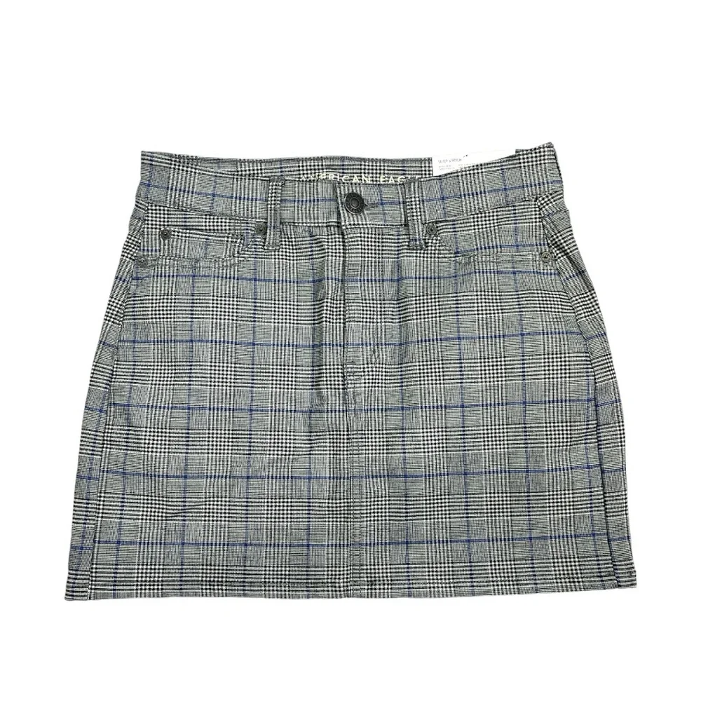NWT American Eagle Super Stretch Hi-Rise Mini Skirt in Plaid Size 4/27W